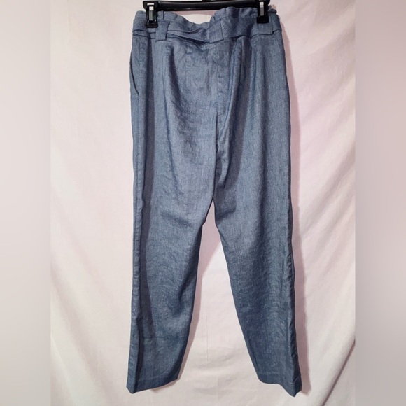 Express Light Blue Chambray Pants with Tie Detail - Picture 4 of 12
